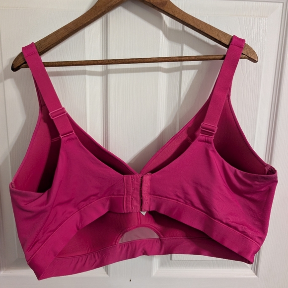 Cacique Lane Bryant Bra Lightly Lined Full Coverage No Wire Black Pink Size 44G - Picture 7 of 12